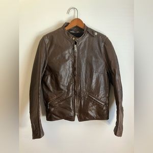 1980’s ~ Brooks Detroit ladies leather motorcycle jacket  *mint condition*